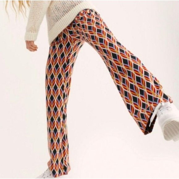 Free People Hip Hugging Jaquard Flares 2 - Picture 2 of 7